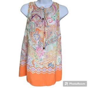 Rose & Thyme Tank Top Paisley Blouse - XS - Colorful Chic for Every Occasion